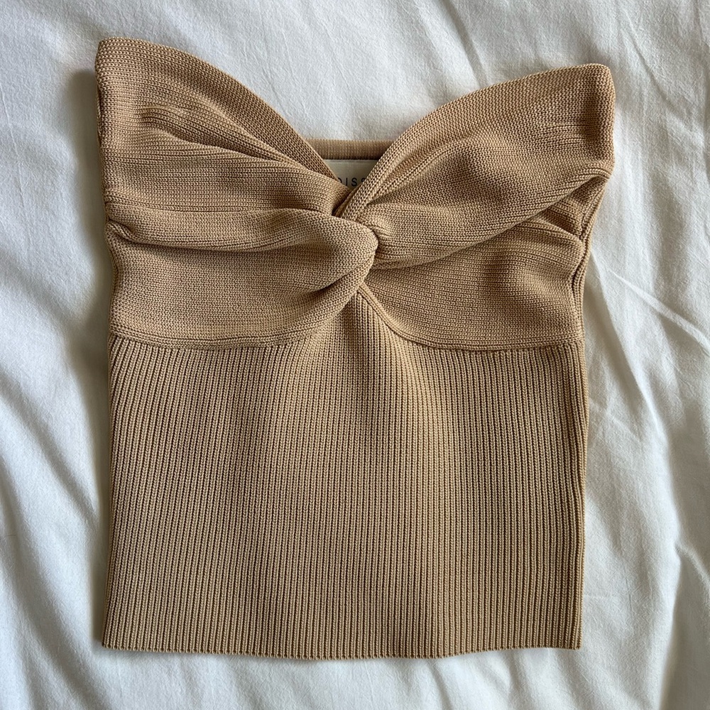 DISSH ANIKA TWISTED CREAM KNIT TOP